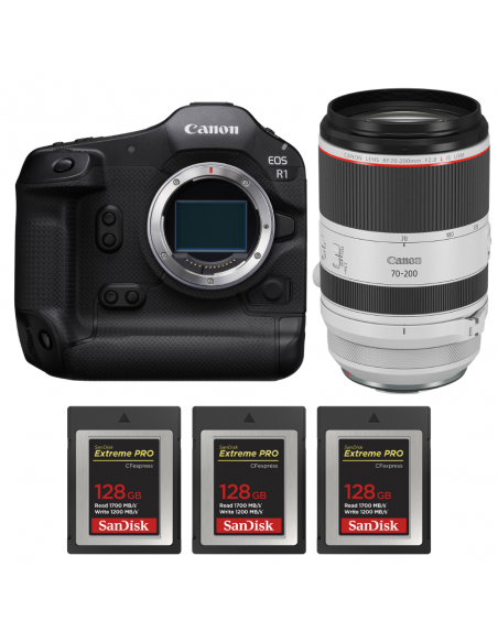 Canon EOS R1 + RF 70-200mm f/2.8 L IS USM + 3 SanDisk 128GB Extreme PRO CFexpress Type B|MCZ DIRECT