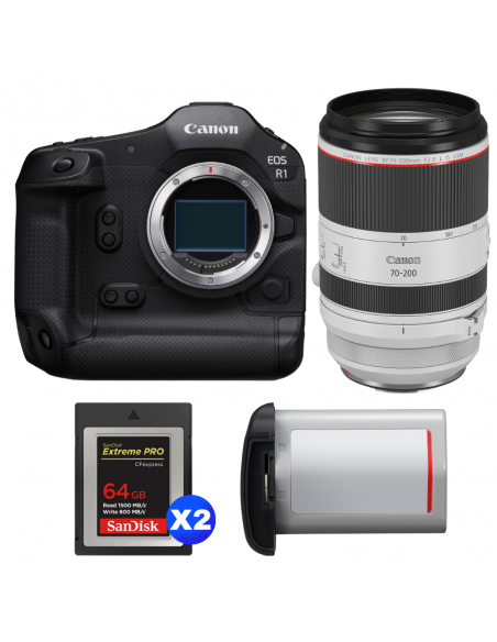 Canon EOS R1 + RF 70-200mm f/2.8 L IS USM + 2 SanDisk 64GB Extreme PRO CFexpress Type B + Canon LP-E19|MCZ DIRECT