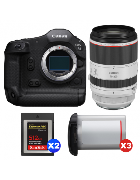 Canon EOS R1 + RF 70-200mm f/2.8 L IS USM + 2 SanDisk 512GB Extreme PRO CFexpress Type B + 3 Canon LP-E19|MCZ DIRECT