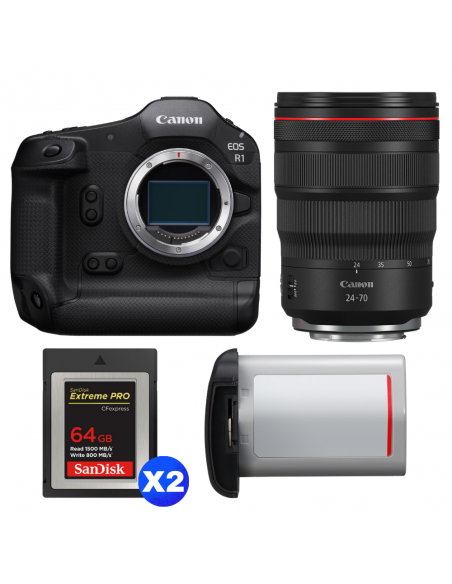 Canon EOS R1 + RF 24-70mm f/2.8 L IS USM + 2 SanDisk 64GB Extreme PRO CFexpress Type B + Canon LP-E19|MCZ DIRECT