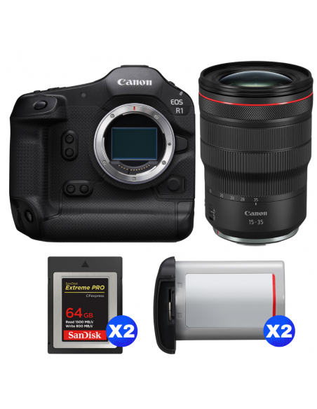 Canon EOS R1 + RF 15-35mm f/2.8 L IS USM + 2 SanDisk 64GB Extreme PRO CFexpress Type B + 2 Canon LP-E19|MCZ DIRECT