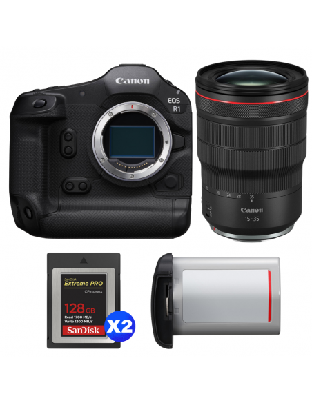 Canon EOS R1 + RF 15-35mm f/2.8 L IS USM + 2 SanDisk 128GB Extreme PRO CFexpress Type B + Canon LP-E19|MCZ DIRECT