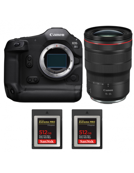 Canon EOS R1 + RF 15-35mm f/2.8 L IS USM + 2 SanDisk 512GB Extreme PRO CFexpress Type B|MCZ DIRECT