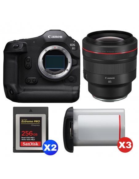 Canon EOS R1 + RF 85mm f/1.2 L USM + 2 SanDisk 256GB Extreme PRO CFexpress Type B + 3 Canon LP-E19|MCZ DIRECT