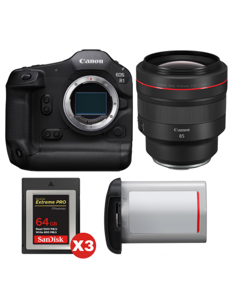 Canon EOS R1 + RF 85mm f/1.2 L USM + 3 SanDisk 64GB Extreme PRO CFexpress Type B + Canon LP-E19|MCZ DIRECT