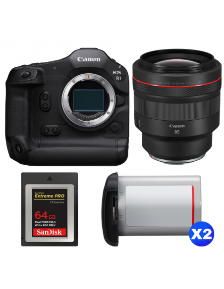 Canon EOS R1 + RF 85mm f/1.2 L USM + 1 SanDisk 64GB Extreme PRO CFexpress Type B + 2 Canon LP-E19|MCZ DIRECT
