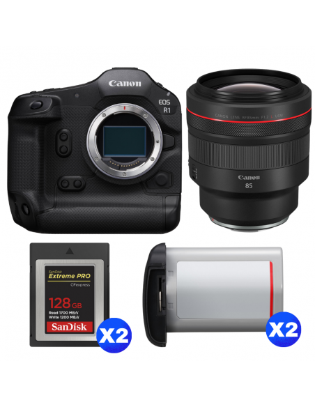 Canon EOS R1 + RF 85mm f/1.2 L USM + 2 SanDisk 128GB Extreme PRO CFexpress Type B + 2 Canon LP-E19|MCZ DIRECT