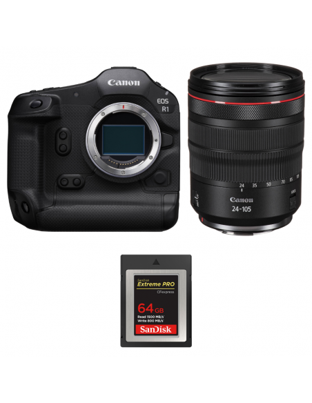 Canon EOS R1 + RF 24-105mm f/4 L IS USM + 1 SanDisk 64GB Extreme PRO CFexpress Type B|MCZ DIRECT