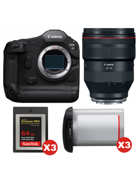 Canon EOS R1 + RF 28-70mm f/2 L USM + 3 SanDisk 64GB Extreme PRO CFexpress Type B + 3 Canon LP-E19|MCZ DIRECT