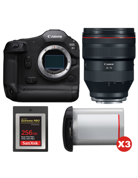 Canon EOS R1 + RF 28-70mm f/2 L USM + 1 SanDisk 256GB Extreme PRO CFexpress Type B + 3 Canon LP-E19|MCZ DIRECT