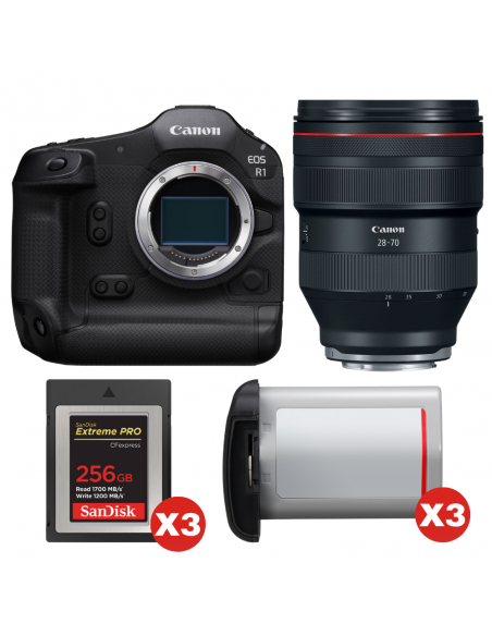 Canon EOS R1 + RF 28-70mm f/2 L USM + 3 SanDisk 256GB Extreme PRO CFexpress Type B + 3 Canon LP-E19|MCZ DIRECT