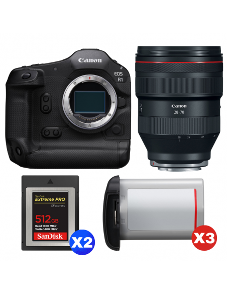 Canon EOS R1 + RF 28-70mm f/2 L USM + 2 SanDisk 512GB Extreme PRO CFexpress Type B + 3 Canon LP-E19|MCZ DIRECT