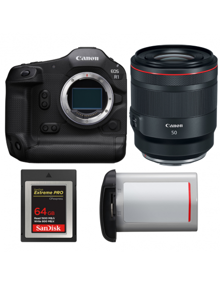 Canon EOS R1 + RF 50mm f/1.2 L USM + 1 SanDisk 64GB Extreme PRO CFexpress Type B + Canon LP-E19|MCZ DIRECT
