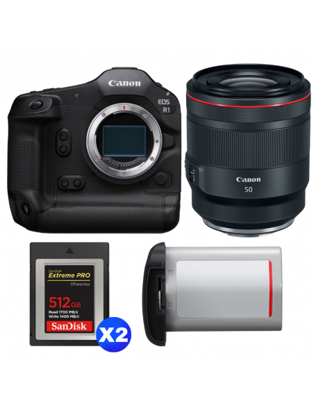 Canon EOS R1 + RF 50mm f/1.2 L USM + 2 SanDisk 512GB Extreme PRO CFexpress Type B + Canon LP-E19|MCZ DIRECT