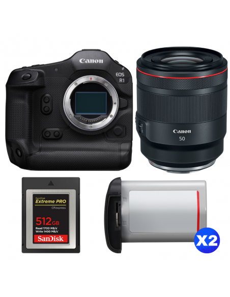 Canon EOS R1 + RF 50mm f/1.2 L USM + 1 SanDisk 512GB Extreme PRO CFexpress Type B + 2 Canon LP-E19|MCZ DIRECT
