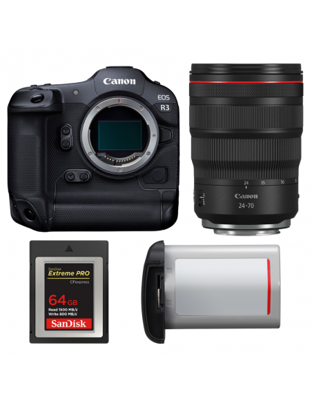 Canon EOS R3 + RF 24-70mm f/2.8 L IS USM + 1 SanDisk 64GB Extreme PRO CFexpress Type B + Canon LP-E19|MCZ DIRECT