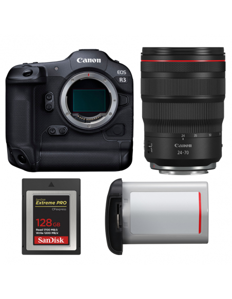 Canon EOS R3 + RF 24-70mm f/2.8 L IS USM + 1 SanDisk 128GB Extreme PRO CFexpress Type B + Canon LP-E19|MCZ DIRECT