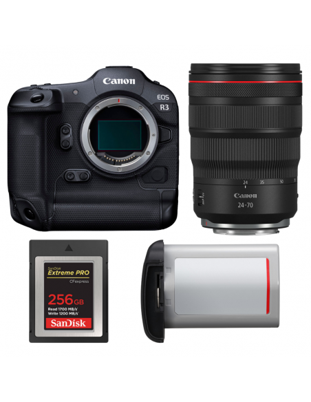 Canon EOS R3 + RF 24-70mm f/2.8 L IS USM + 1 SanDisk 256GB Extreme PRO CFexpress Type B + Canon LP-E19|MCZ DIRECT