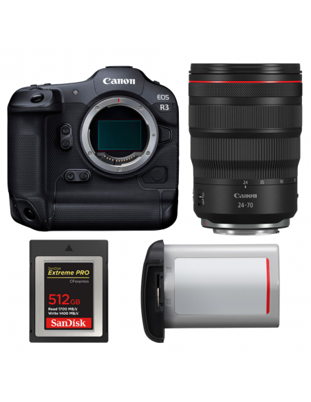 Canon EOS R3 + RF 24-70mm f/2.8 L IS USM + 1 SanDisk 512GB Extreme PRO CFexpress Type B + Canon LP-E19|MCZ DIRECT
