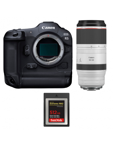 Canon EOS R3 + RF 100-500mm f/4.5-7.1 L IS USM + 1 SanDisk 512GB Extreme PRO CFexpress Type B|MCZ DIRECT