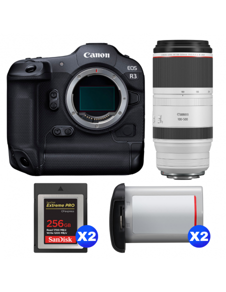 Canon EOS R3 + RF 100-500mm f/4.5-7.1 L IS USM + 2 SanDisk 256GB Extreme PRO CFexpress Type B + 2 Canon LP-E19|MCZ DIRECT