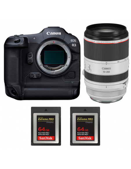 Canon EOS R3 + RF 70-200mm f/2.8 L IS USM + 2 SanDisk 64GB Extreme PRO CFexpress Type B|MCZ DIRECT