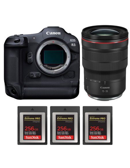 Canon EOS R3 + RF 15-35mm f/2.8 L IS USM + 3 SanDisk 256GB Extreme PRO CFexpress Type B|MCZ DIRECT