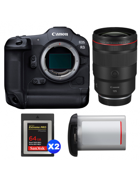 Canon EOS R3 + RF 135mm f/1.8 L IS USM + 2 SanDisk 64GB Extreme PRO CFexpress Type B + Canon LP-E19|MCZ DIRECT