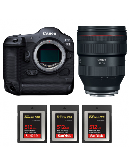 Canon EOS R3 + RF 28-70mm f/2 L USM + 3 SanDisk 512GB Extreme PRO CFexpress Type B|MCZ DIRECT