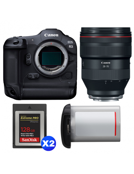 Canon EOS R3 + RF 28-70mm f/2 L USM + 2 SanDisk 128GB Extreme PRO CFexpress Type B + Canon LP-E19|MCZ DIRECT