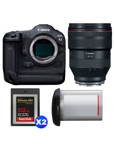 Canon EOS R3 + RF 28-70mm f/2 L USM + 2 SanDisk 512GB Extreme PRO CFexpress Type B + Canon LP-E19|MCZ DIRECT