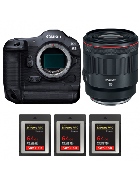 Canon EOS R3 + RF 50mm f/1.2 L USM + 3 SanDisk 64GB Extreme PRO CFexpress Type B|MCZ DIRECT