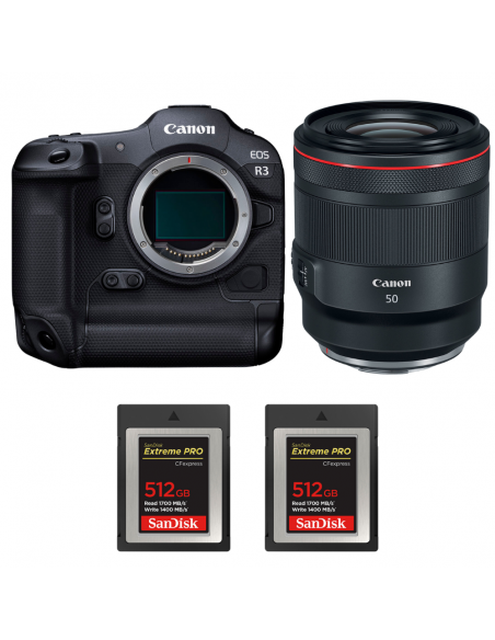 Canon EOS R3 + RF 50mm f/1.2 L USM + 2 SanDisk 512GB Extreme PRO CFexpress Type B|MCZ DIRECT