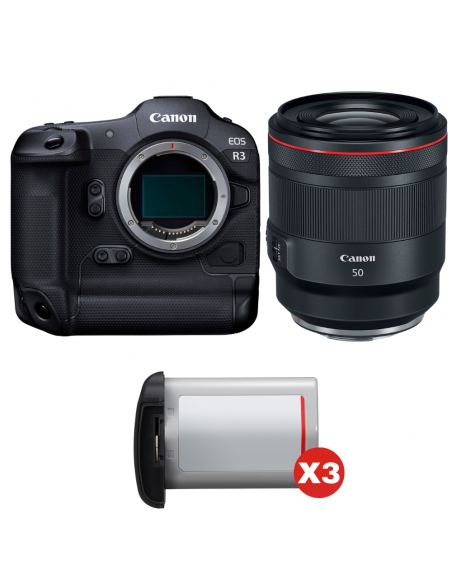Canon EOS R3 + RF 50mm f/1.2 L USM + 3 Canon LP-E19|MCZ DIRECT