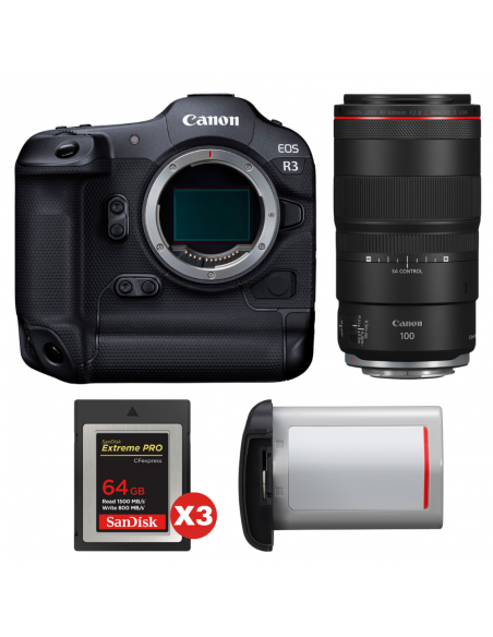 Canon EOS R3 + RF 100mm f/2.8 L Macro IS USM + 3 SanDisk 64GB Extreme PRO CFexpress Type B + Canon LP-E19|MCZ DIRECT