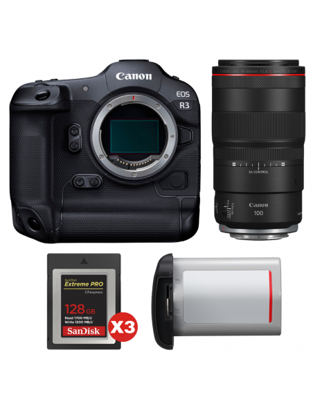 Canon EOS R3 + RF 100mm f/2.8 L Macro IS USM + 3 SanDisk 128GB Extreme PRO CFexpress Type B + Canon LP-E19|MCZ DIRECT
