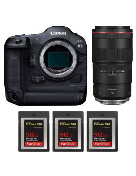 Canon EOS R3 + RF 100mm f/2.8 L Macro IS USM + 3 SanDisk 512GB Extreme PRO CFexpress Type B|MCZ DIRECT