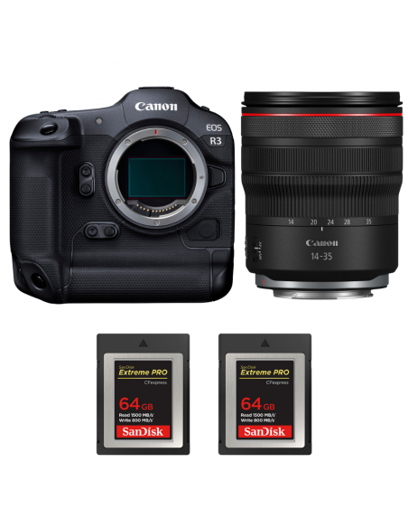 Canon EOS R3 + RF 14-35mm f/4 L IS USM + 2 SanDisk 64GB Extreme PRO CFexpress Type B|MCZ DIRECT