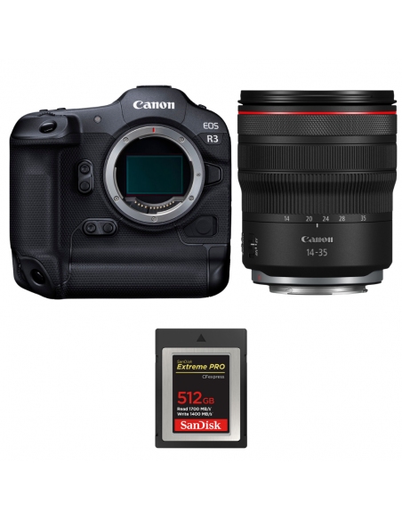 Canon EOS R3 + RF 14-35mm f/4 L IS USM + 1 SanDisk 512GB Extreme PRO CFexpress Type B|MCZ DIRECT