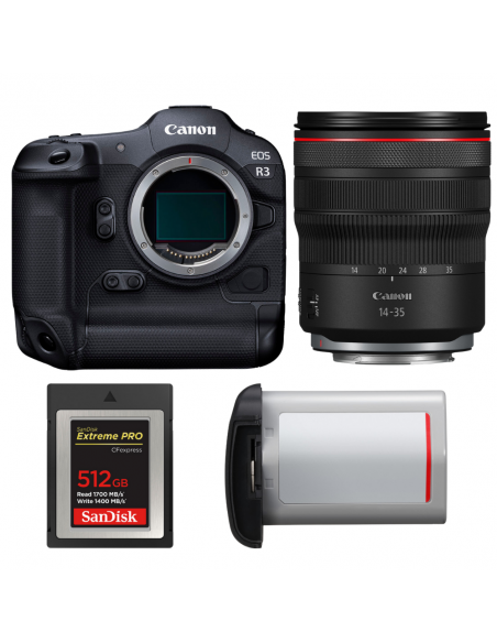 Canon EOS R3 + RF 14-35mm f/4 L IS USM + 1 SanDisk 512GB Extreme PRO CFexpress Type B + Canon LP-E19|MCZ DIRECT
