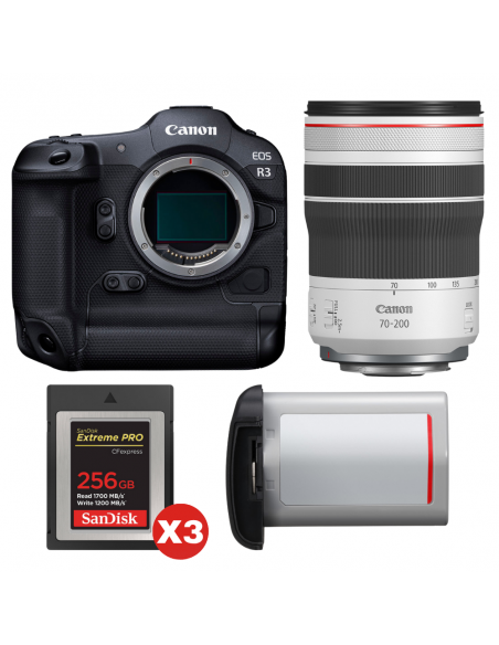 Canon EOS R3 + RF 70-200mm f/4 L IS USM + 3 SanDisk 256GB Extreme PRO CFexpress Type B + Canon LP-E19|MCZ DIRECT