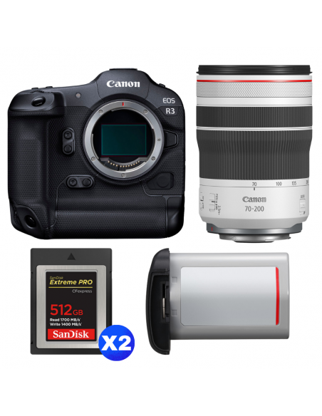 Canon EOS R3 + RF 70-200mm f/4 L IS USM + 2 SanDisk 512GB Extreme PRO CFexpress Type B + Canon LP-E19|MCZ DIRECT