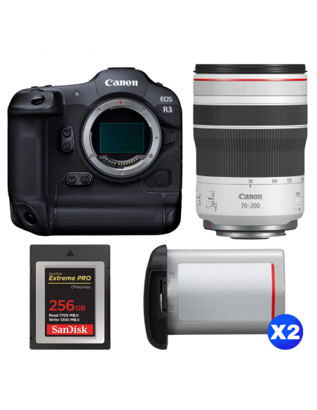 Canon EOS R3 + RF 70-200mm f/4 L IS USM + 1 SanDisk 256GB Extreme PRO CFexpress Type B + 2 Canon LP-E19|MCZ DIRECT