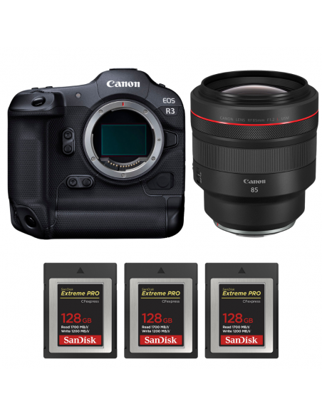 Canon EOS R3 + RF 85mm f/1.2 L USM + 3 SanDisk 128GB Extreme PRO CFexpress Type B|MCZ DIRECT
