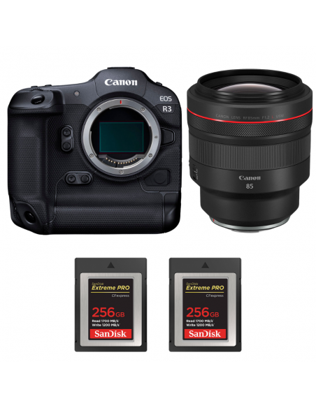 Canon EOS R3 + RF 85mm f/1.2 L USM + 2 SanDisk 256GB Extreme PRO CFexpress Type B|MCZ DIRECT