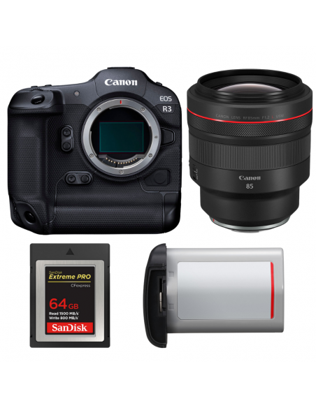 Canon EOS R3 + RF 85mm f/1.2 L USM + 1 SanDisk 64GB Extreme PRO CFexpress Type B + Canon LP-E19|MCZ DIRECT
