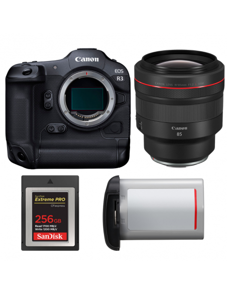 Canon EOS R3 + RF 85mm f/1.2 L USM + 1 SanDisk 256GB Extreme PRO CFexpress Type B + Canon LP-E19|MCZ DIRECT