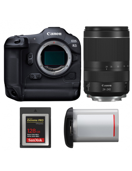 Canon EOS R3 + RF 24-240mm f/4-6.3 IS USM + 1 SanDisk 128GB Extreme PRO CFexpress Type B + Canon LP-E19|MCZ DIRECT