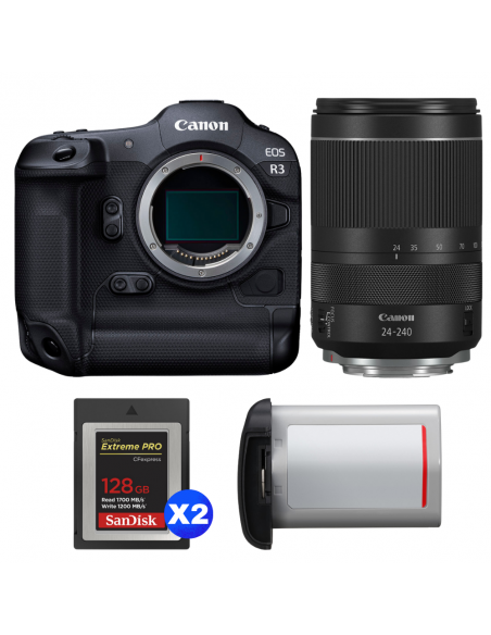 Canon EOS R3 + RF 24-240mm f/4-6.3 IS USM + 2 SanDisk 128GB Extreme PRO CFexpress Type B + Canon LP-E19|MCZ DIRECT