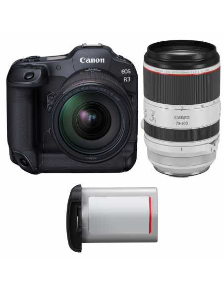 Canon EOS R3 + RF 24-70mm f/2.8 L IS USM + RF 70-200mm f/2.8 L IS USM + 1 Canon LP-E19|MCZ DIRECT